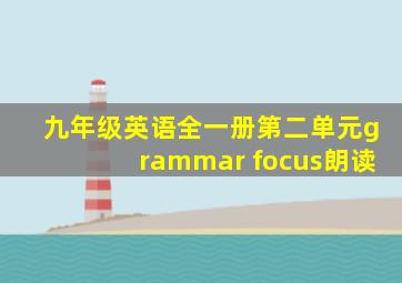 九年级英语全一册第二单元grammar focus朗读